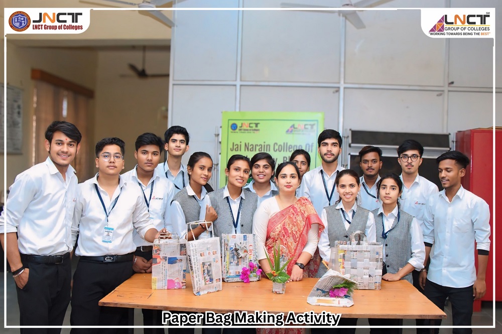 JNCT Nature’s Club, in association with Kalakunj Foundation , organized a Paper Bag Making
